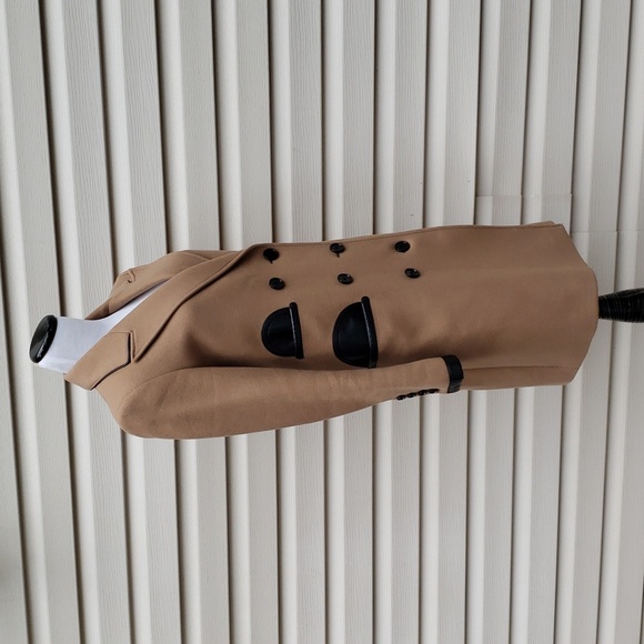 BURBERRY LAMBSKIN TRIM WOOL CASHMERE BLEND TAILORED TRENCH COAT IN CAMEL - Picture 4 of 14